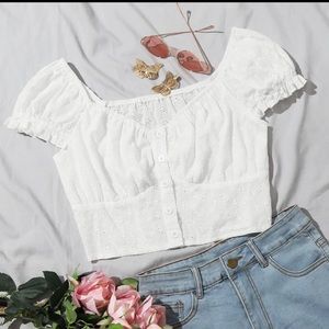 Button front crop top